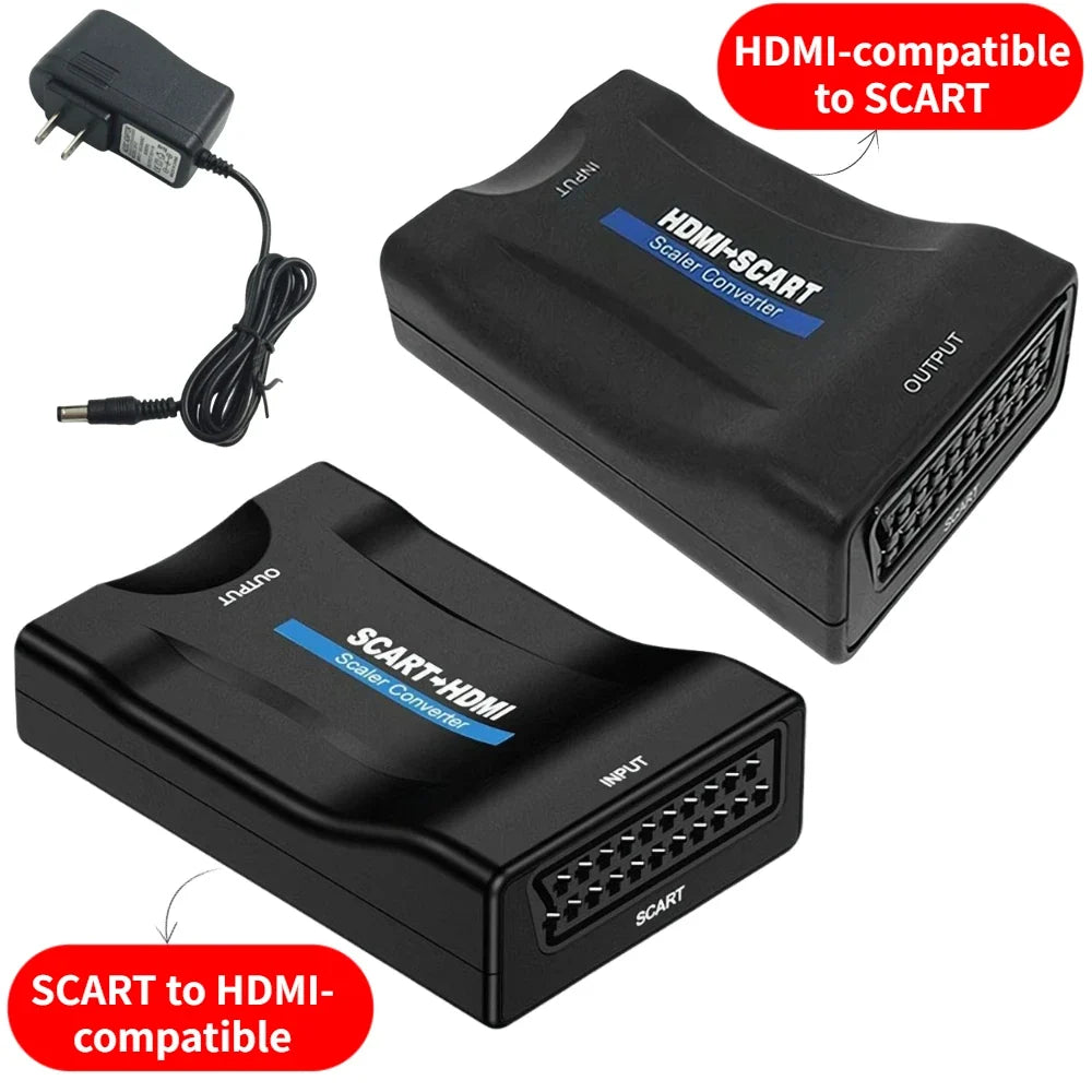 SCART to HDMI 1080P Upscale Converter – Plug & Play
