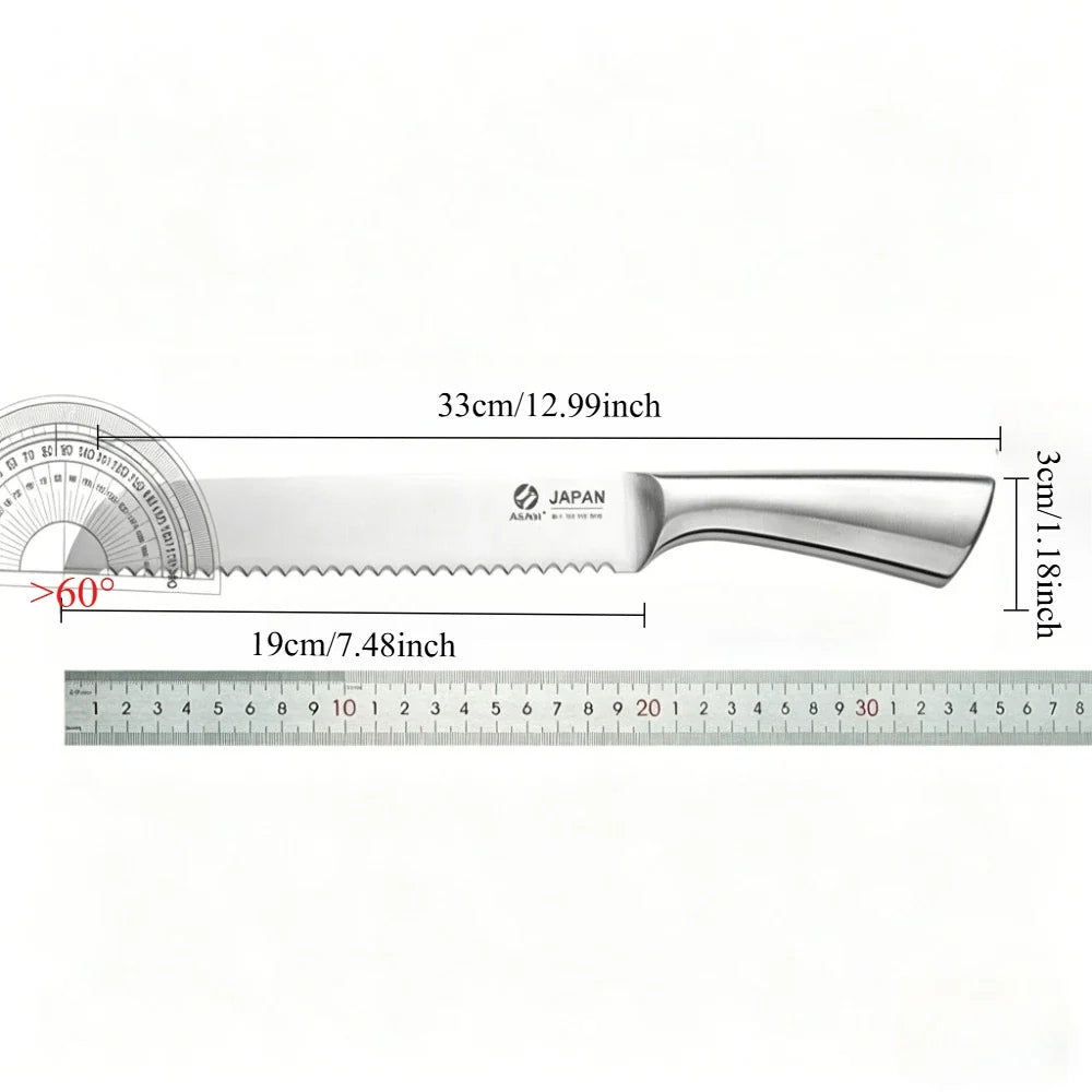 PLYS All-Steel Serrated Bread Knife – Sharp Stainless Slicer