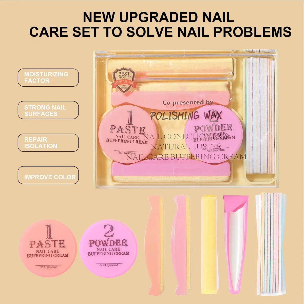 Natural Nail Buffer & Manicure Kit – Home Salon Set for Women
