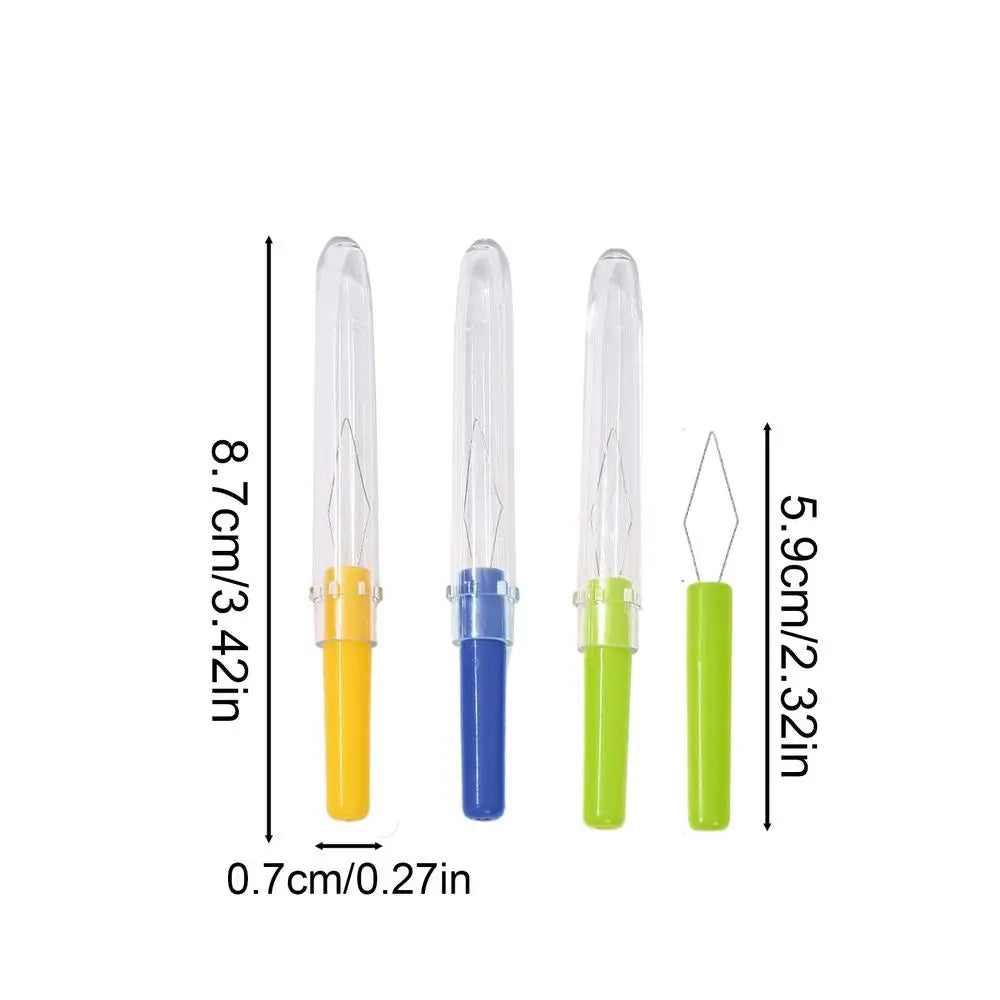 3-Pack Automatic Needle Threader with Cover | Sewing Tool Set