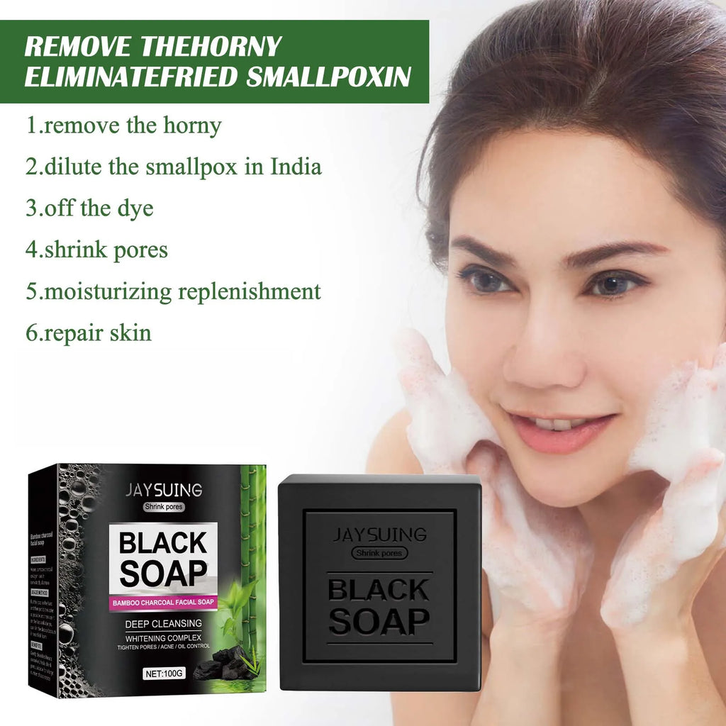 Bamboo Charcoal Face Soap – Blackhead Remover & Deep Cleanser