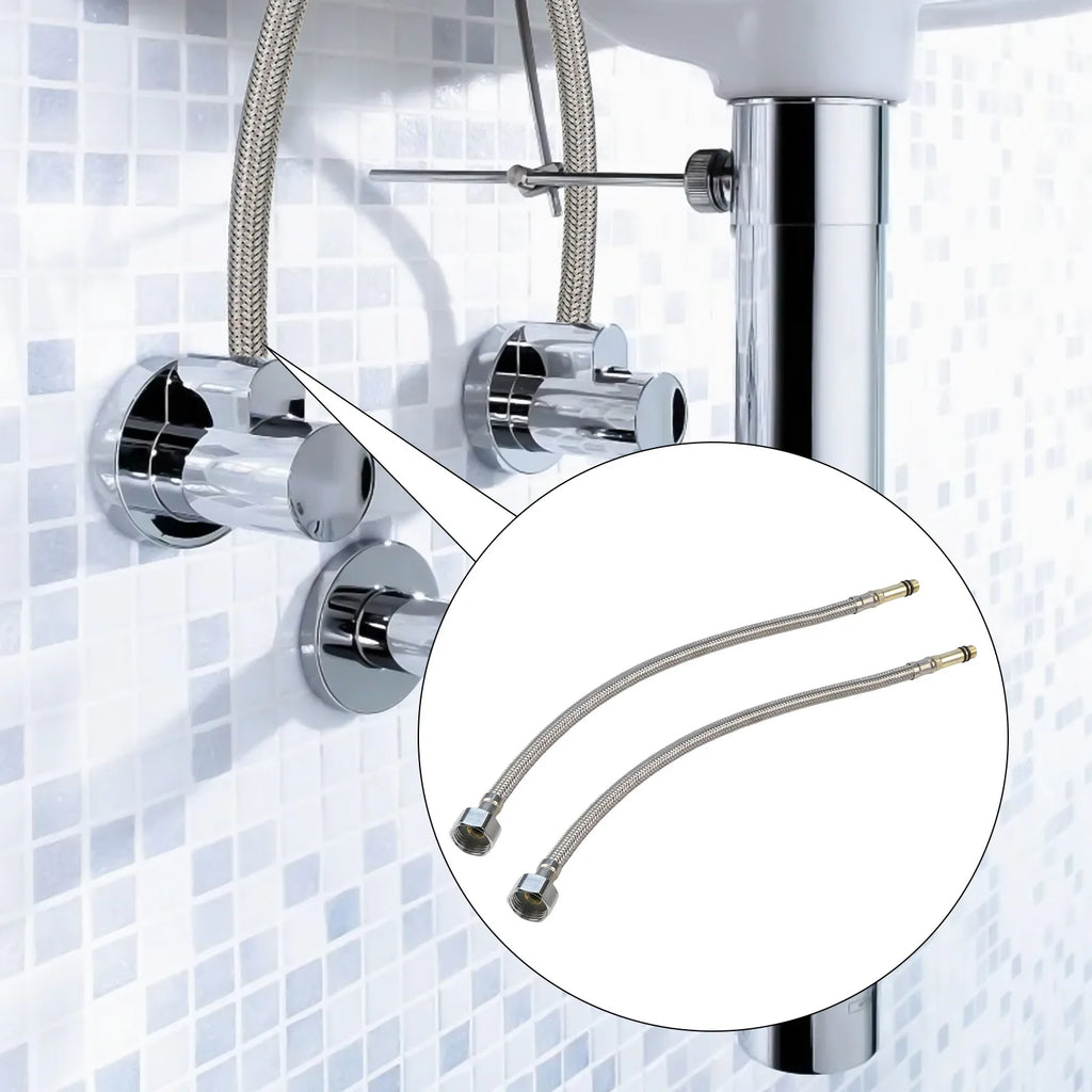 G1 2 Bathroom Kitchen Faucet Connector Stainless Steel Flexible