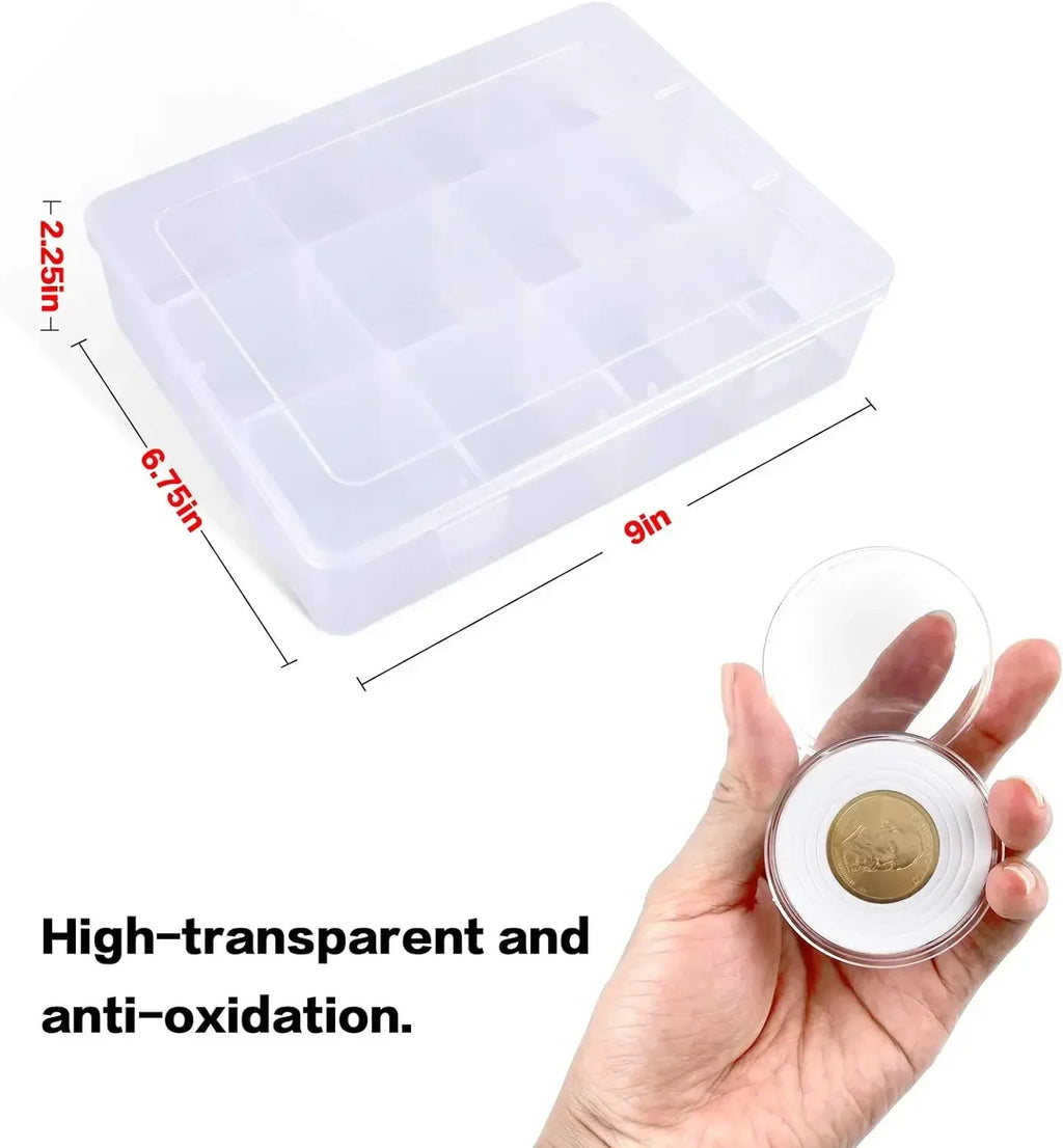 84-Piece Coin Capsules Set – 6 Sizes with Organizer Box