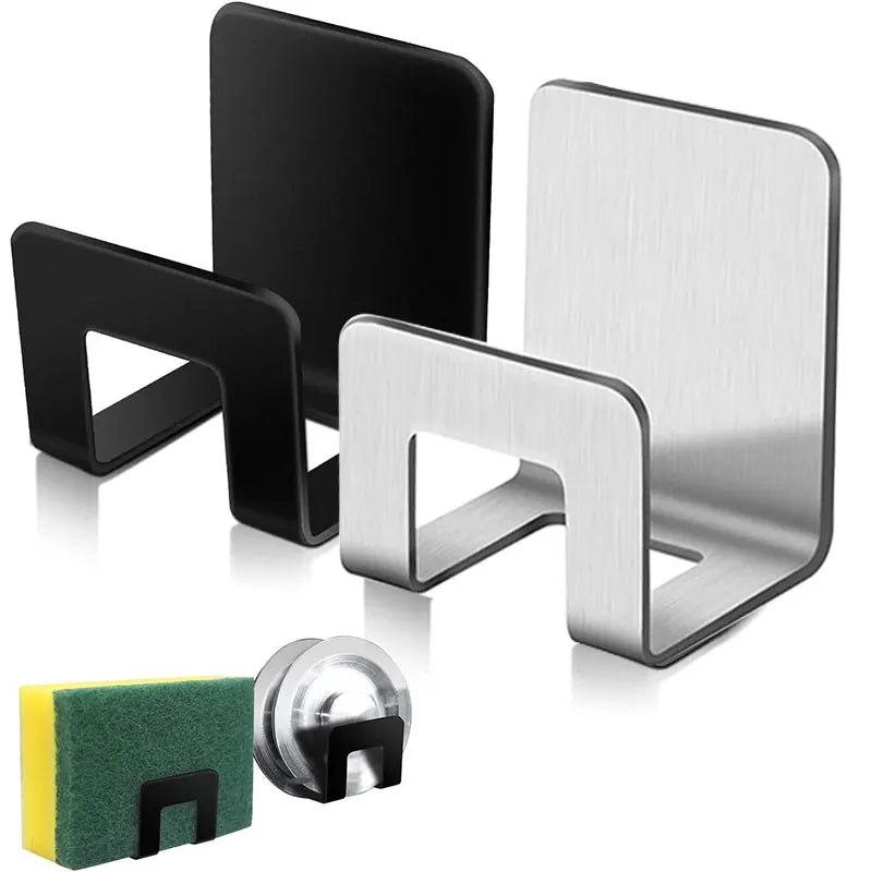Stainless Steel Sink Sponge Holder & Drainer Rack Organizer