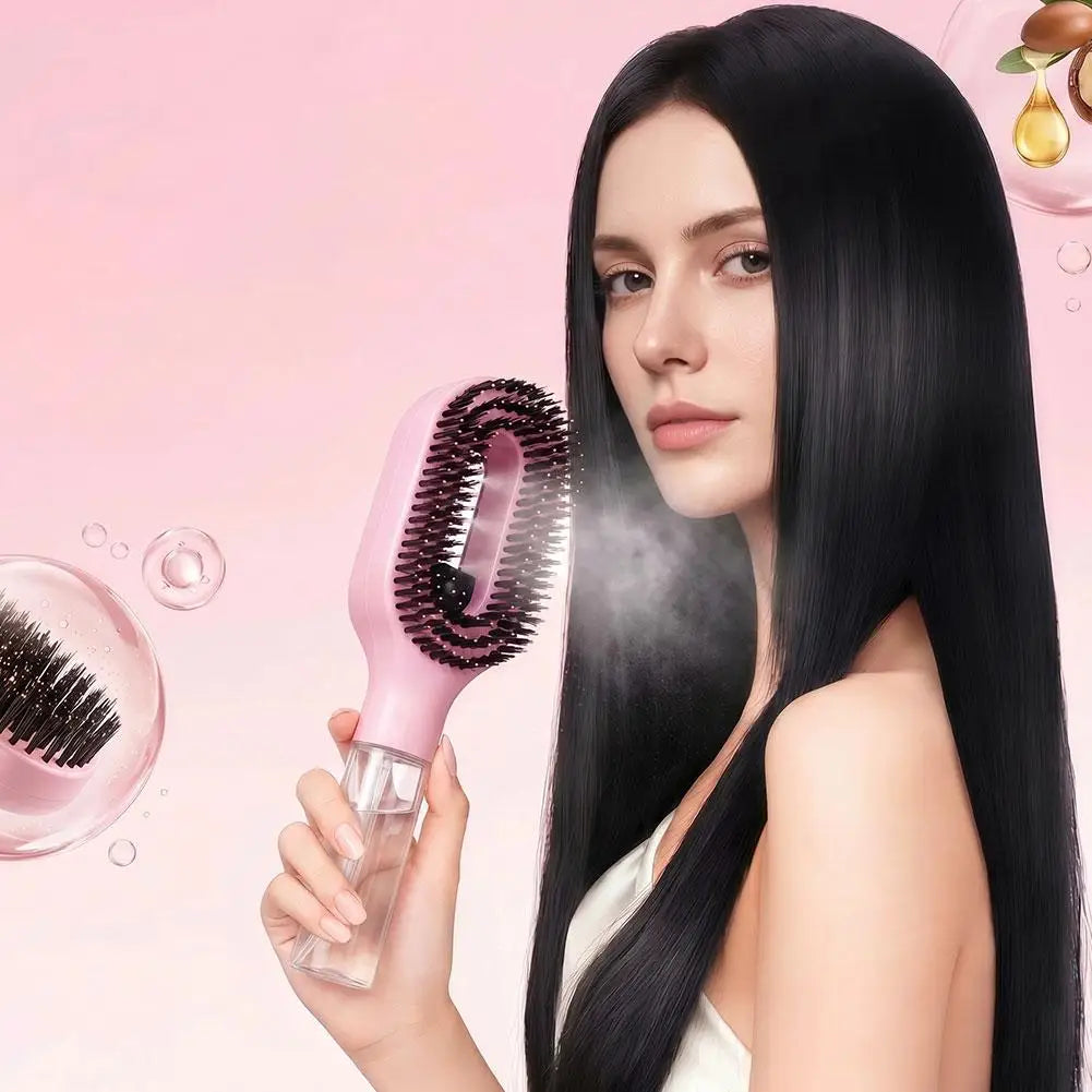 Portable Hair Styling Cleaning Spray Comb Hair-smoothing Frizz