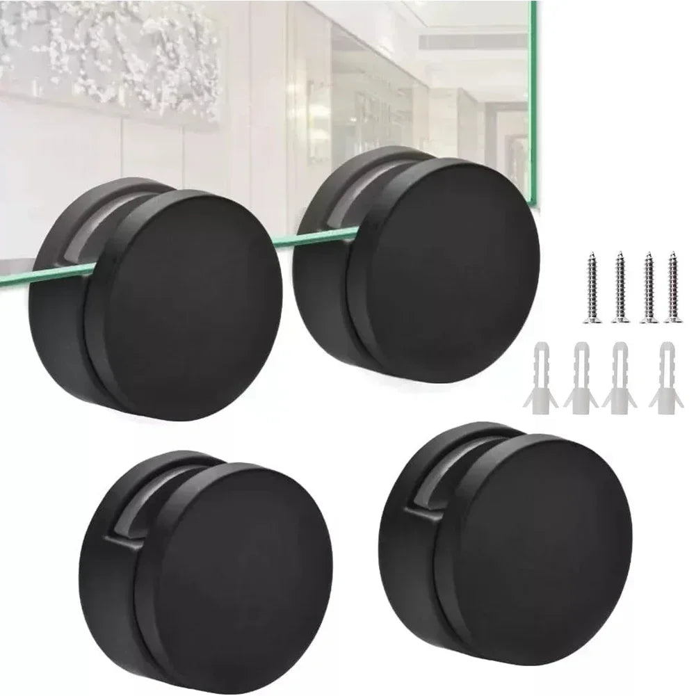 Black Zinc Alloy Bathroom Mirror Holder Clips – Set of 4