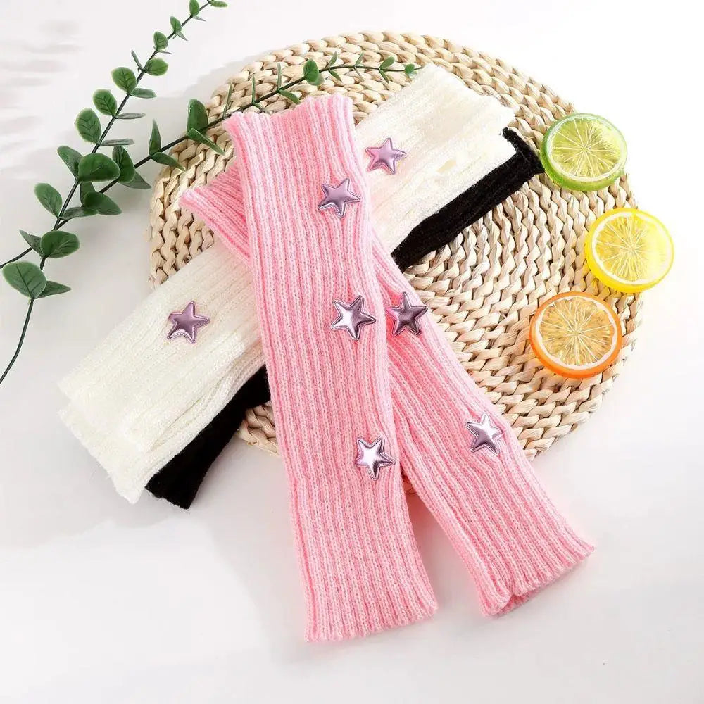 Rabbit Ear Knit Arm Warmers – Cute Fingerless Elbow Sleeves