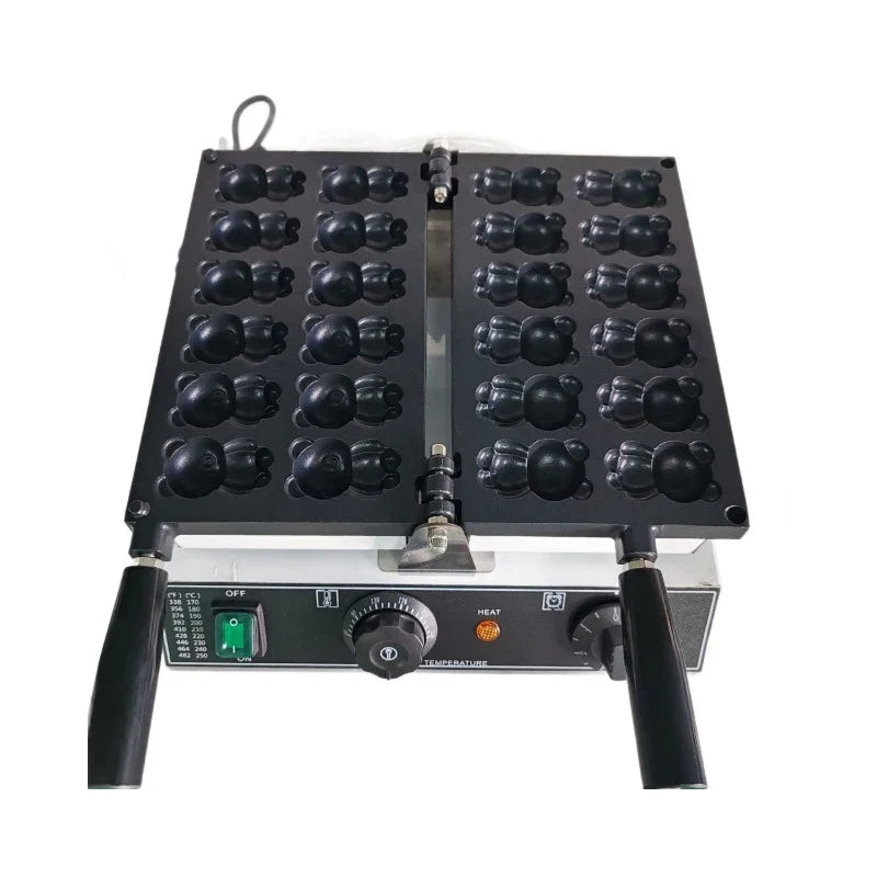 12-Slot Panda Waffle Maker 1500W | 110V/220V Dual-Sided Heat