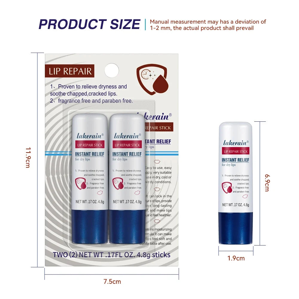 Moisturizing Lip Repair Balm Stick | Paraben-Free 2-Pack