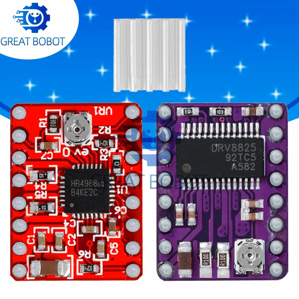 A4988 & DRV8825 Stepper Motor Driver with Heat Sink | RAMPS 1.4