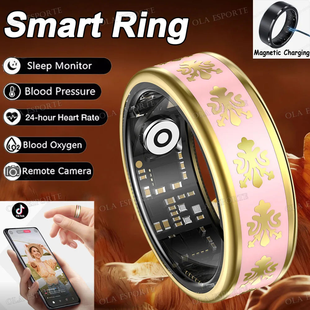 Bluetooth Smart Ring – Heart Rate, SpO₂ & Sleep Tracker
