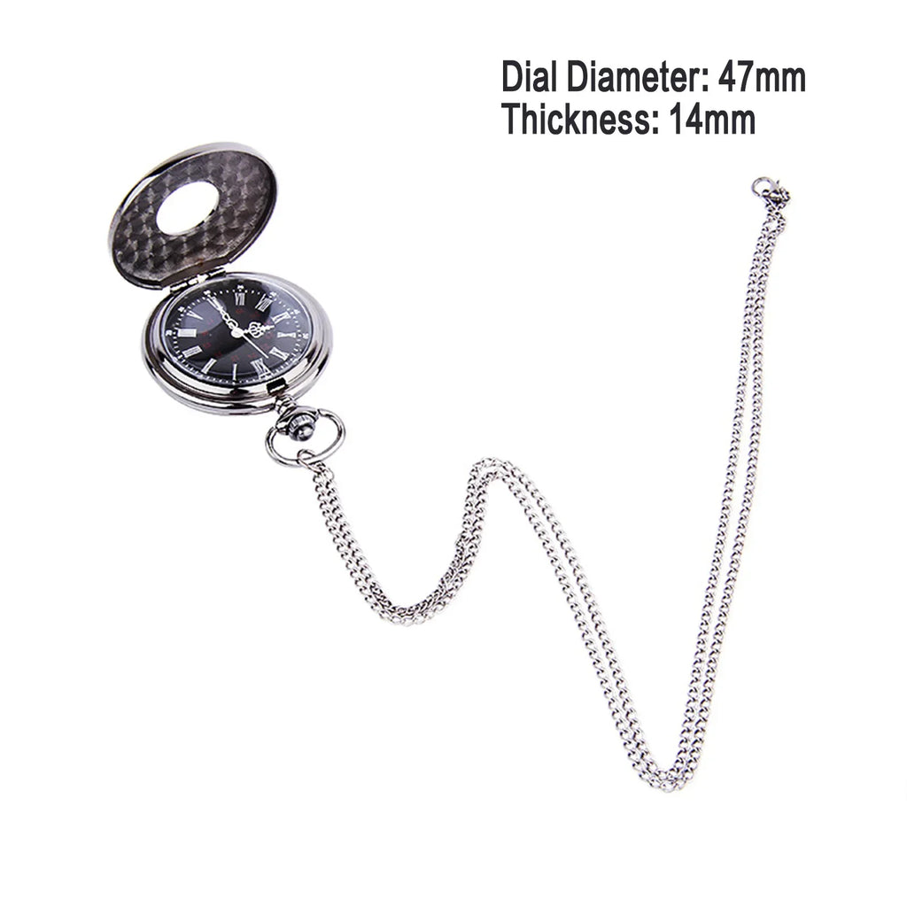 Antique Vintage Quartz Pocket Watch with Chain | Retro Men's