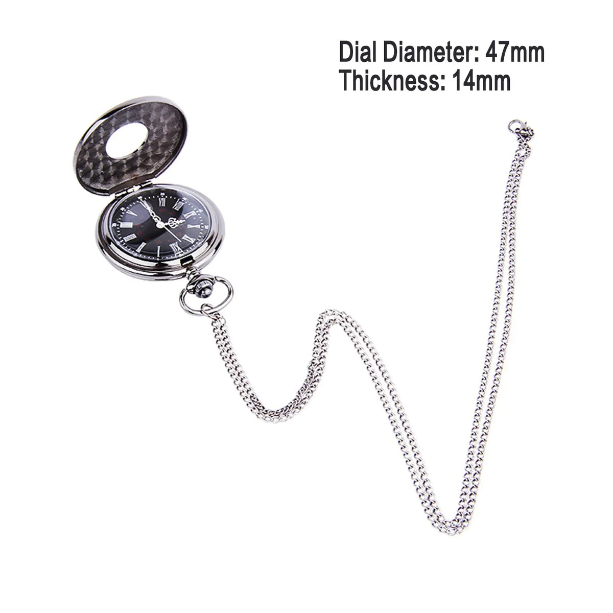 Antique Vintage Quartz Pocket Watch with Chain | Retro Men's