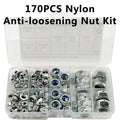 170-Piece Hex Nylon Insert Lock Nut Kit M3 M4 M5 M6 M8 M10 M12
