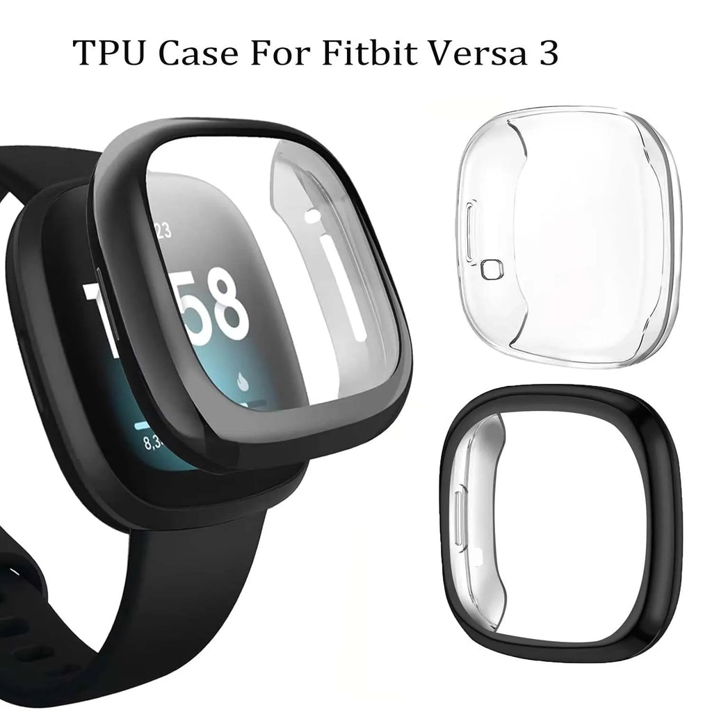 Soft TPU Screen Protector Case for Fitbit Versa 3 Cover Shell