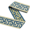 3M Steel Blue Jacquard Chenille Ribbon Trim 3.5 inch Wide