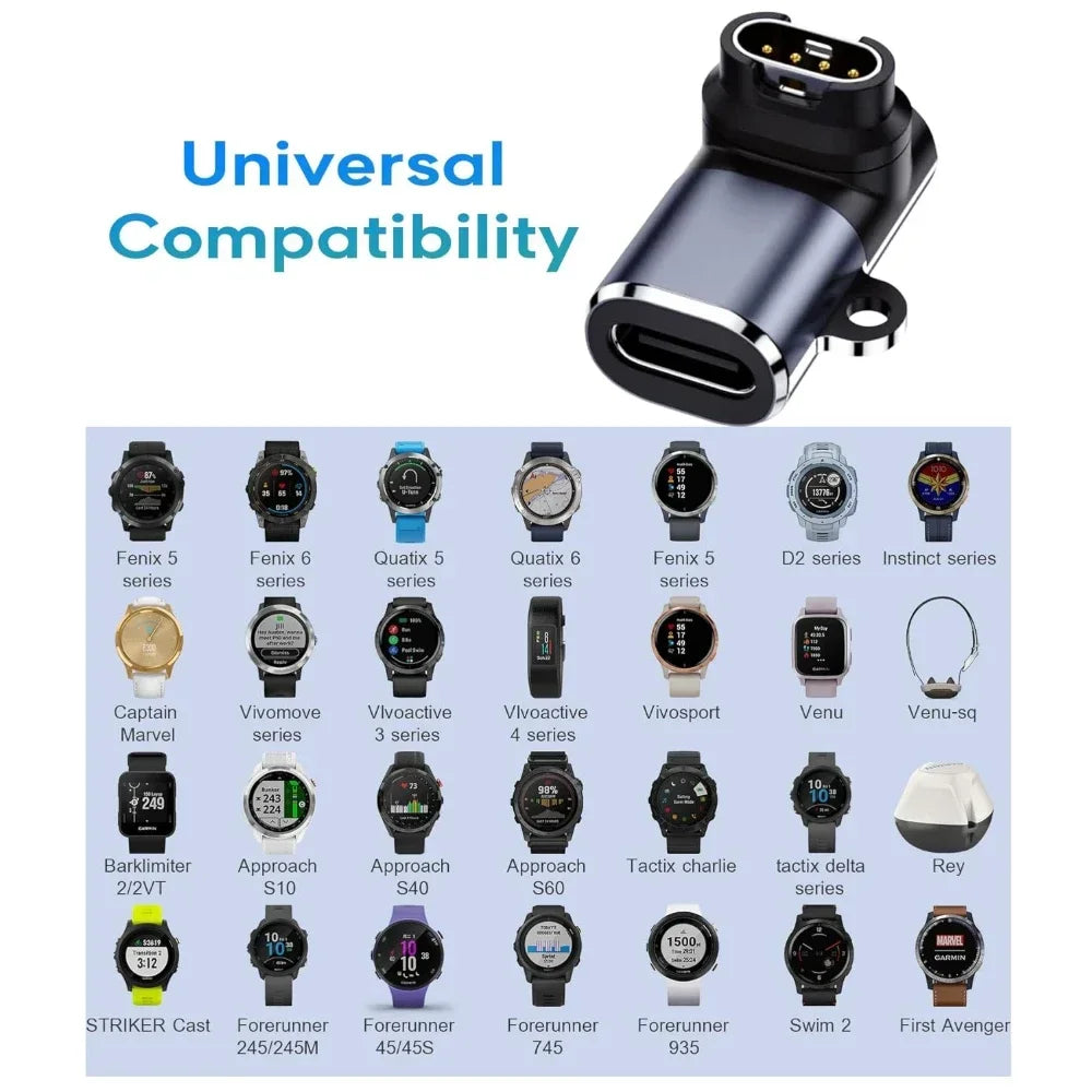 USB-C Charger for Garmin Fenix 8 7 6 Forerunner 955 965