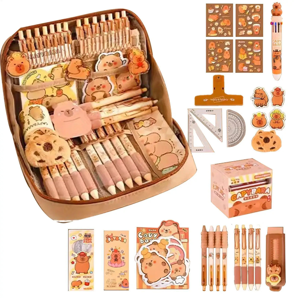 Capybara Stationery Portable Stationary Bag Cute Pencil Case Pens