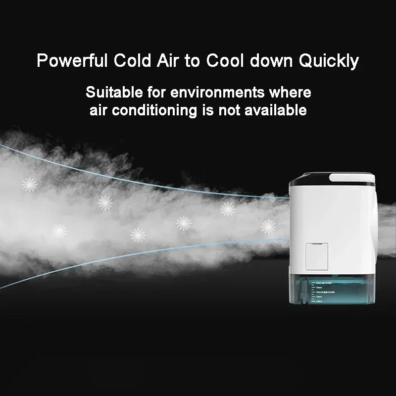Portable Desktop Air Cooler Fan | Dual Spray & Night Light