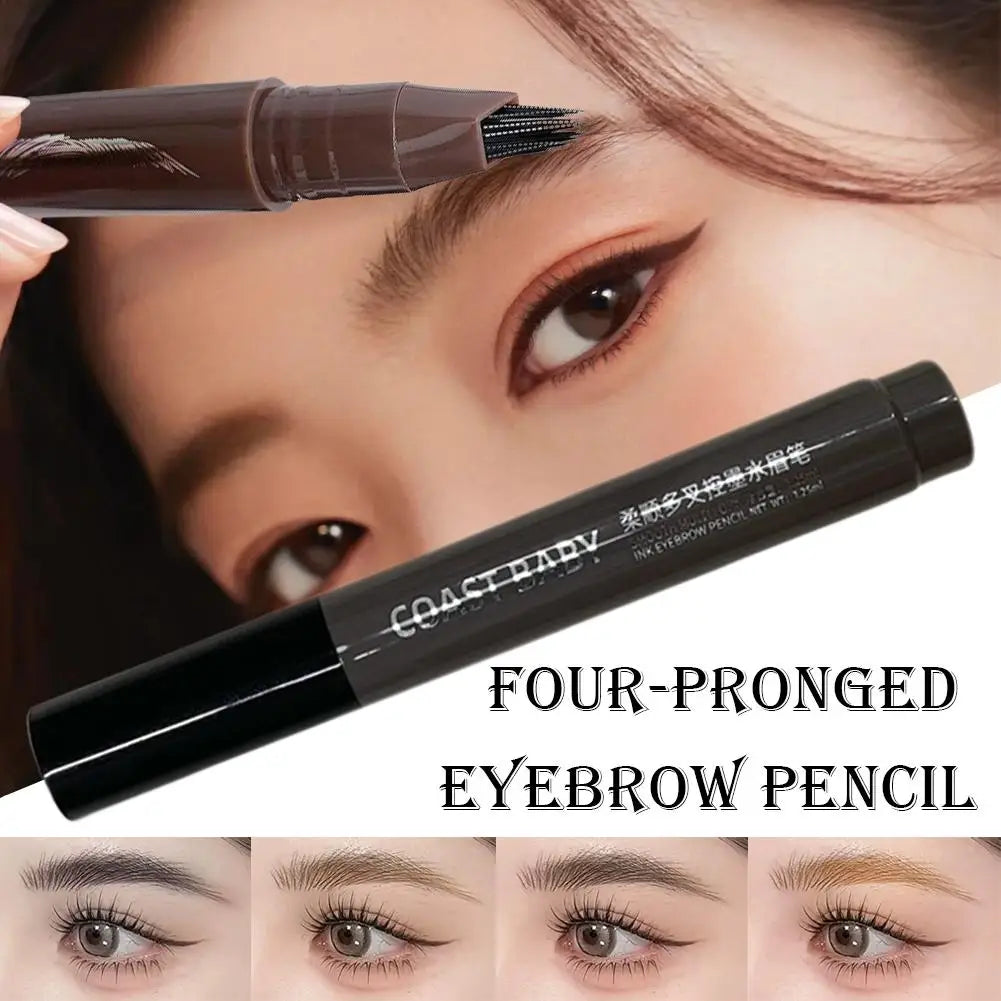 3D Microblading Eyebrow Pen – 4-Fork Tip Waterproof Brow Pencil