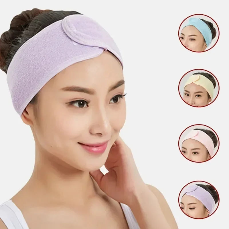 5-Pack Adjustable Soft Coral Fleece Facial Headbands for Women