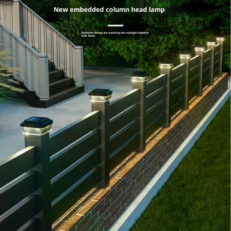 Solar LED Fence Post Cap Light IP65 Waterproof – Warm White