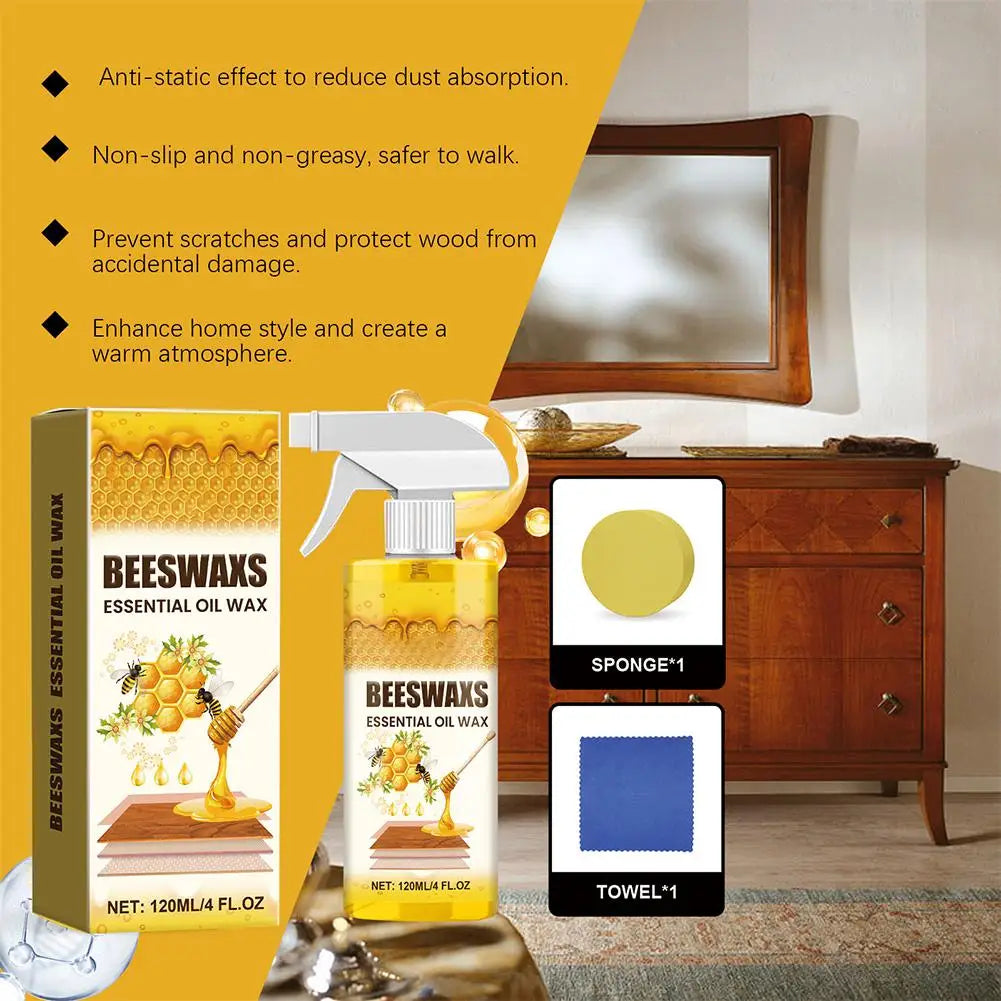 1 2 3 Furniture Solid Wood Care Beeswax Spray Multi-purpose