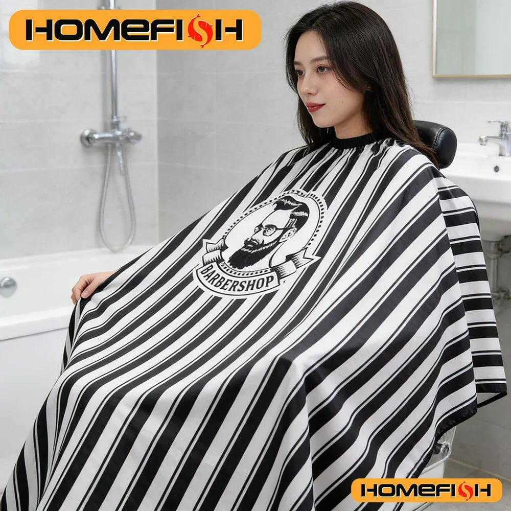 Striped Hair Cutting Cape | Salon Barber Apron for Adults