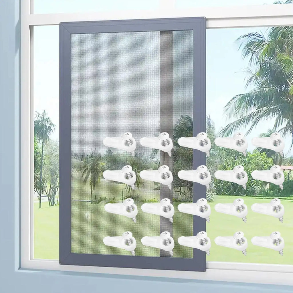 Window Screen Holder Clips 20-Piece Set with Screws | Retainer Clips