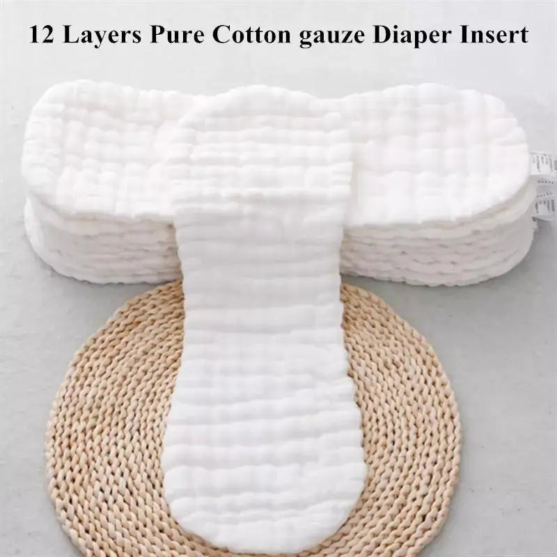 12 Layers Baby Nappies Pure Cotton Peanut Diaper Insert Changing
