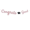 Gold Glitter Graduation Party Banner Garland – Reusable Decor