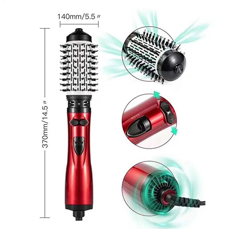 3-in-1 Hot Air Brush Hair Curler & Blow Dryer Styling Wand