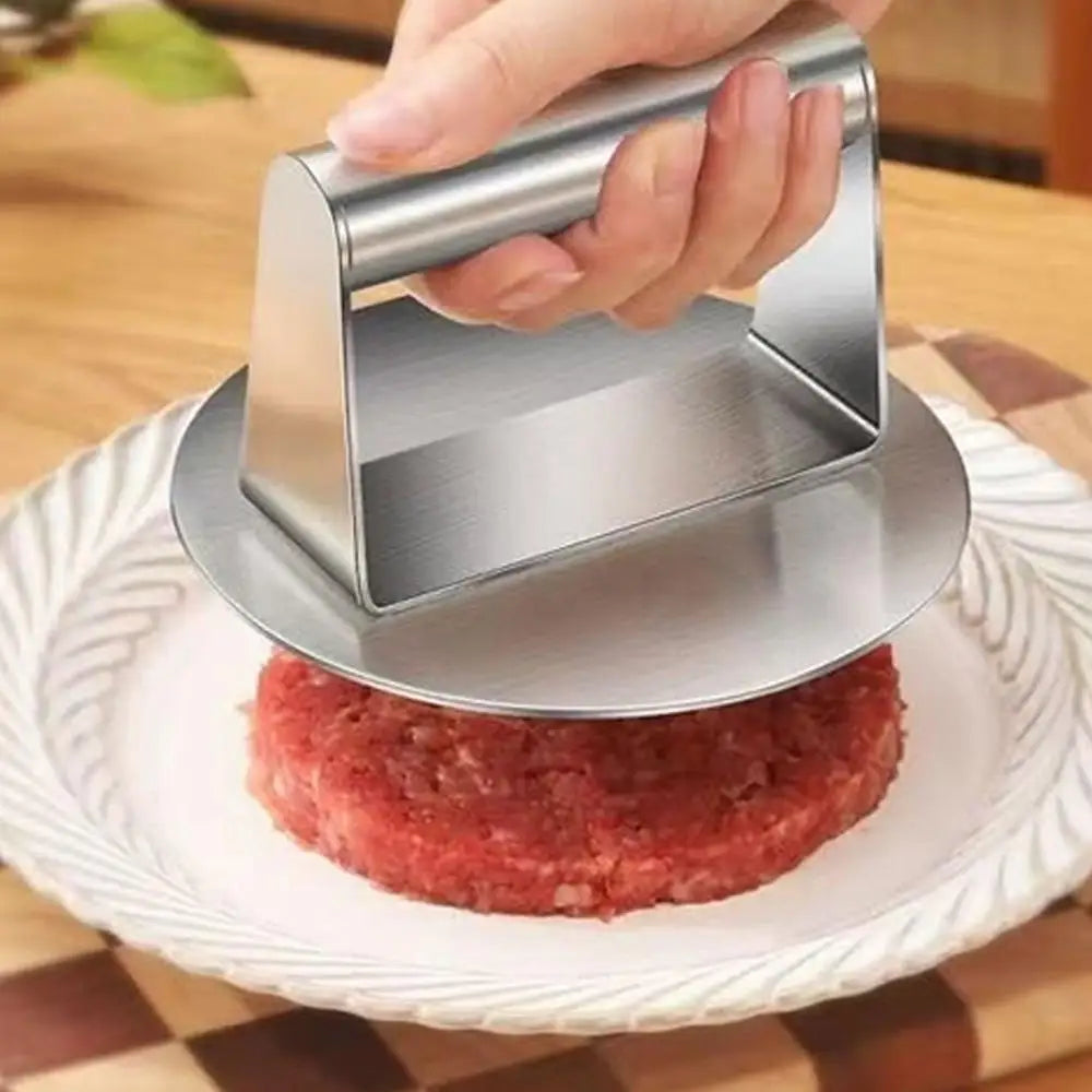 Stainless Steel Hamburger Press – Non-Stick Burger Patty Maker