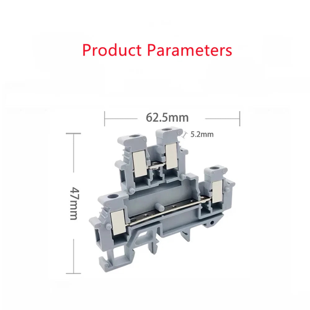 10Pcs MBKKB2.5 Double-Layer DIN Rail Terminal Block | CE