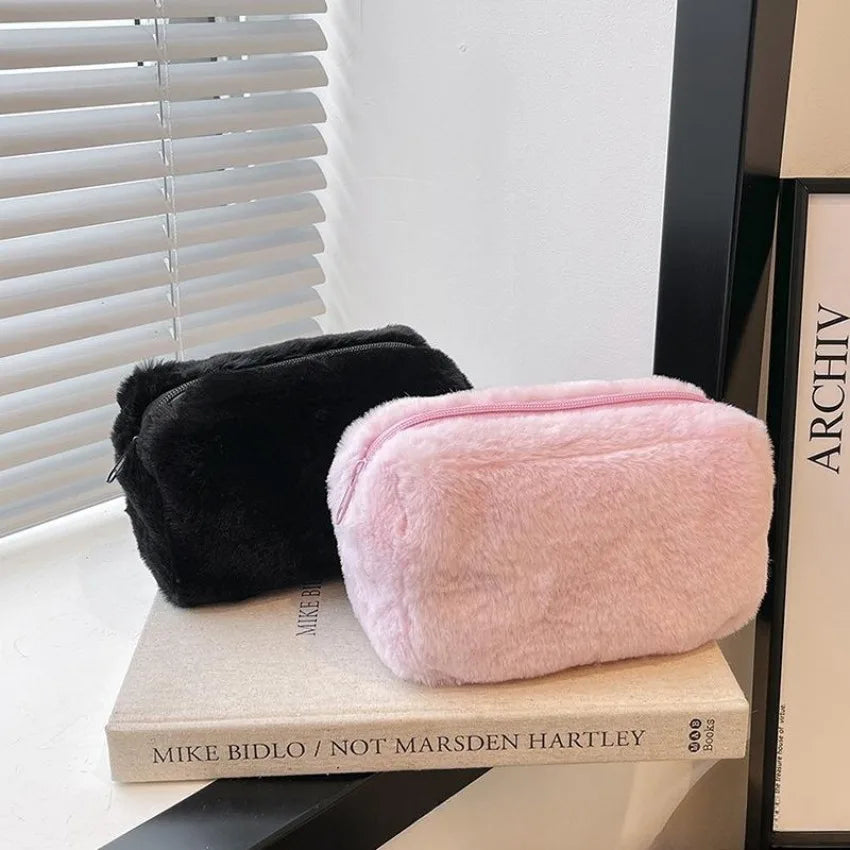 Plush Cosmetic Bag Pencil Girl Candy Hand Banquet Party Lady Makeup