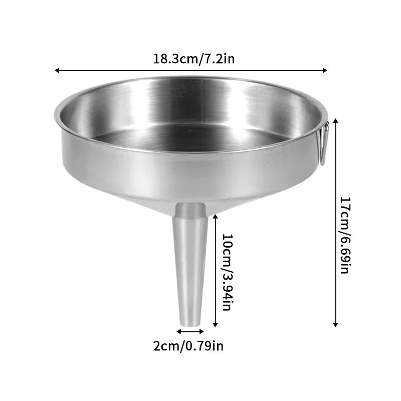 Wide Mouth Metal Funnel Kitchen Accessory Canning Oil Wine Beer