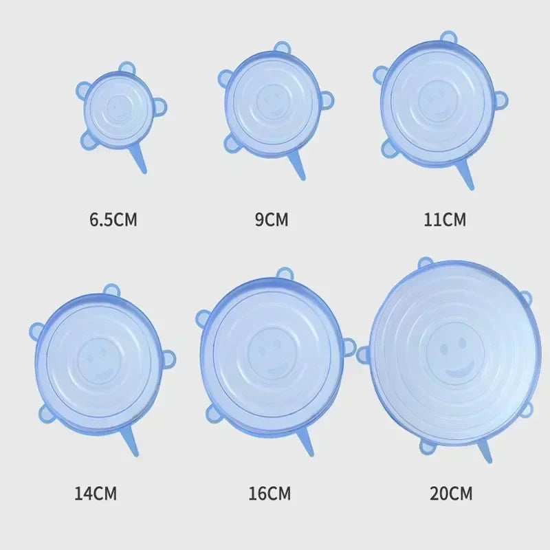 Silicone Food Cover Lids Set – Elastic Reusable Bowl & Jar Caps