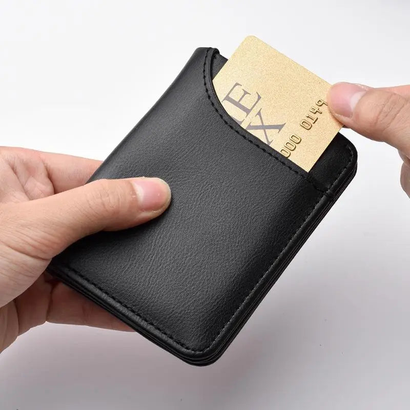 Men's Slim Bifold PU Leather Wallet – Card & Cash Holder