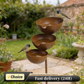 1 Metal Bird Bath Water Station Outdoor Garden Decor Iron Feeder