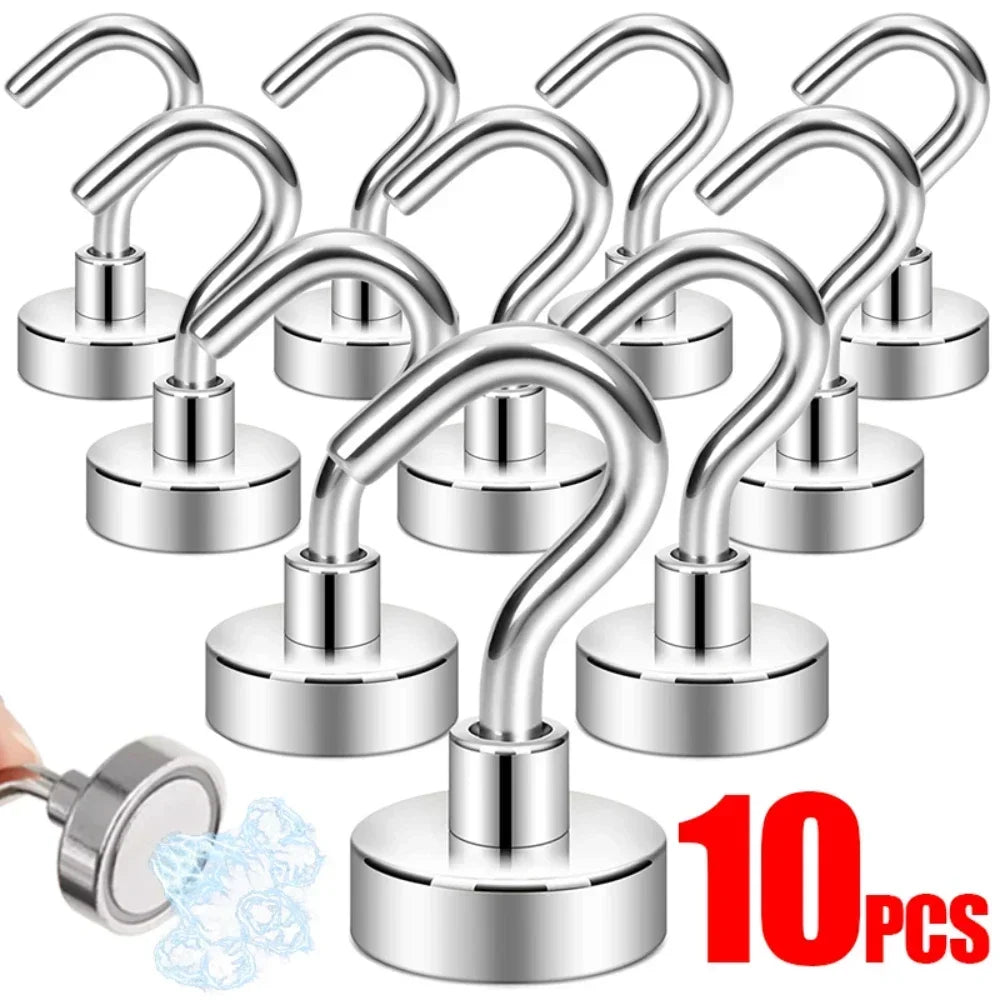 NdFeB Magnetic Hooks 5/10 Pack – Strong Wall Hooks for Home