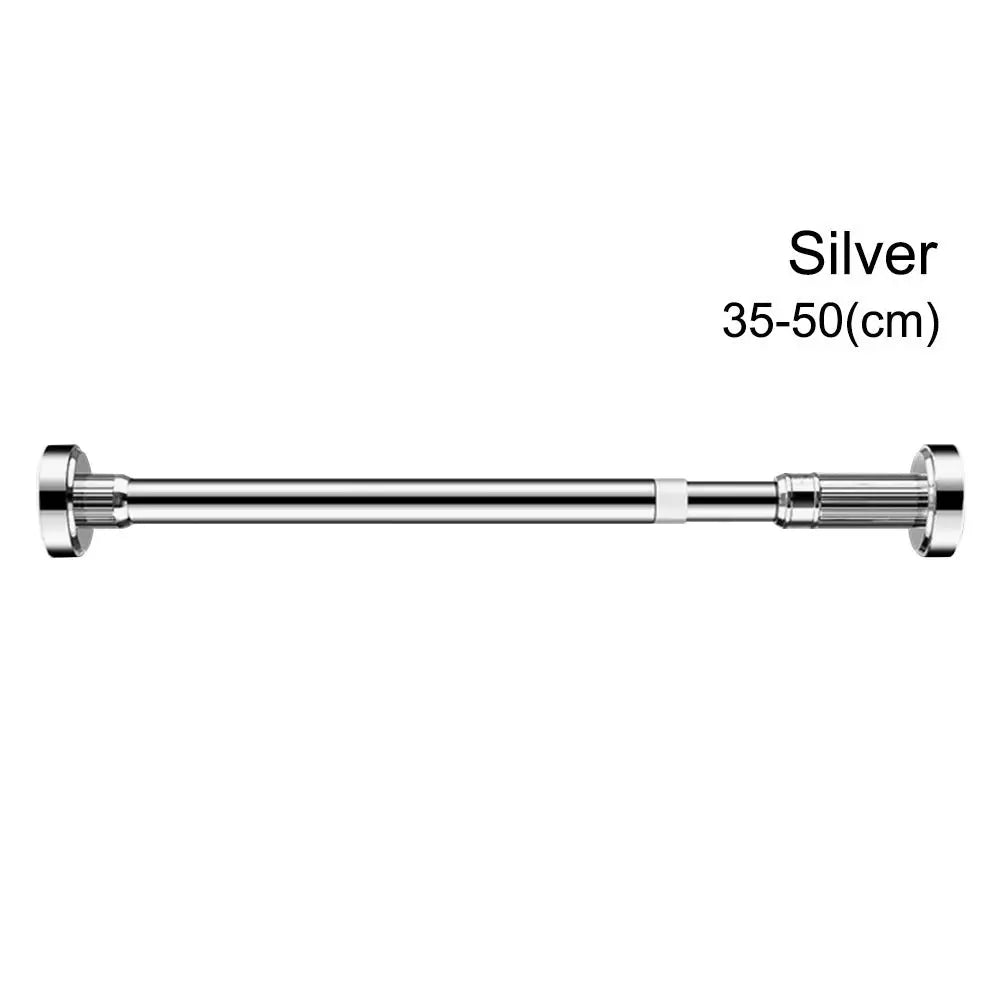 Adjustable Tension Curtain Rod Stainless Steel No-Drill 35–80cm