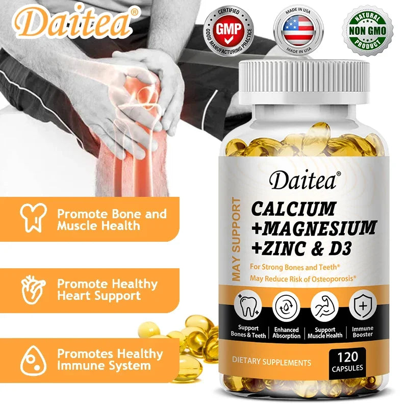 Daitea Calcium Magnesium Zinc + Vitamin D3 Capsules | Bone & Immunity