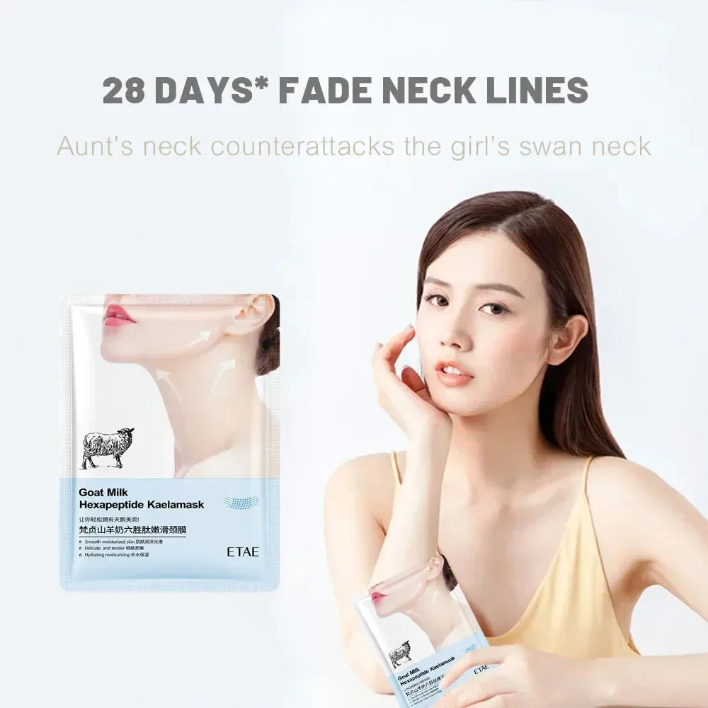 BIOAOUA Goat Milk & Six Peptide Firming Neck Mask – 5 Pack