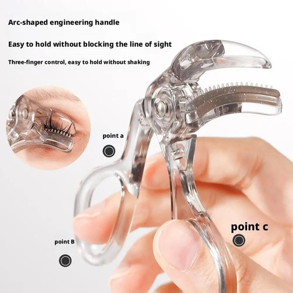 Wide-Angle Eyelash Curler with Comb | Portable Lash Tool