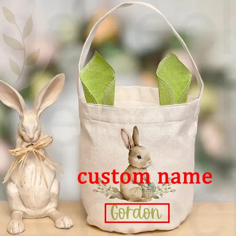 Personalised Easter Egg Hunt Basket | Vintage Bunny Sack