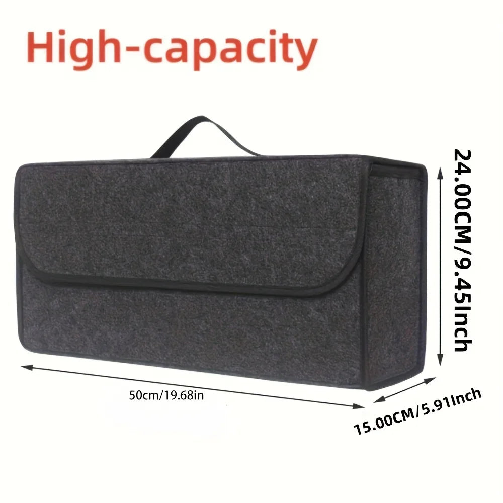 Spacious Canvas Car Storage Box Trunk Organizer Felt Cloth Interior