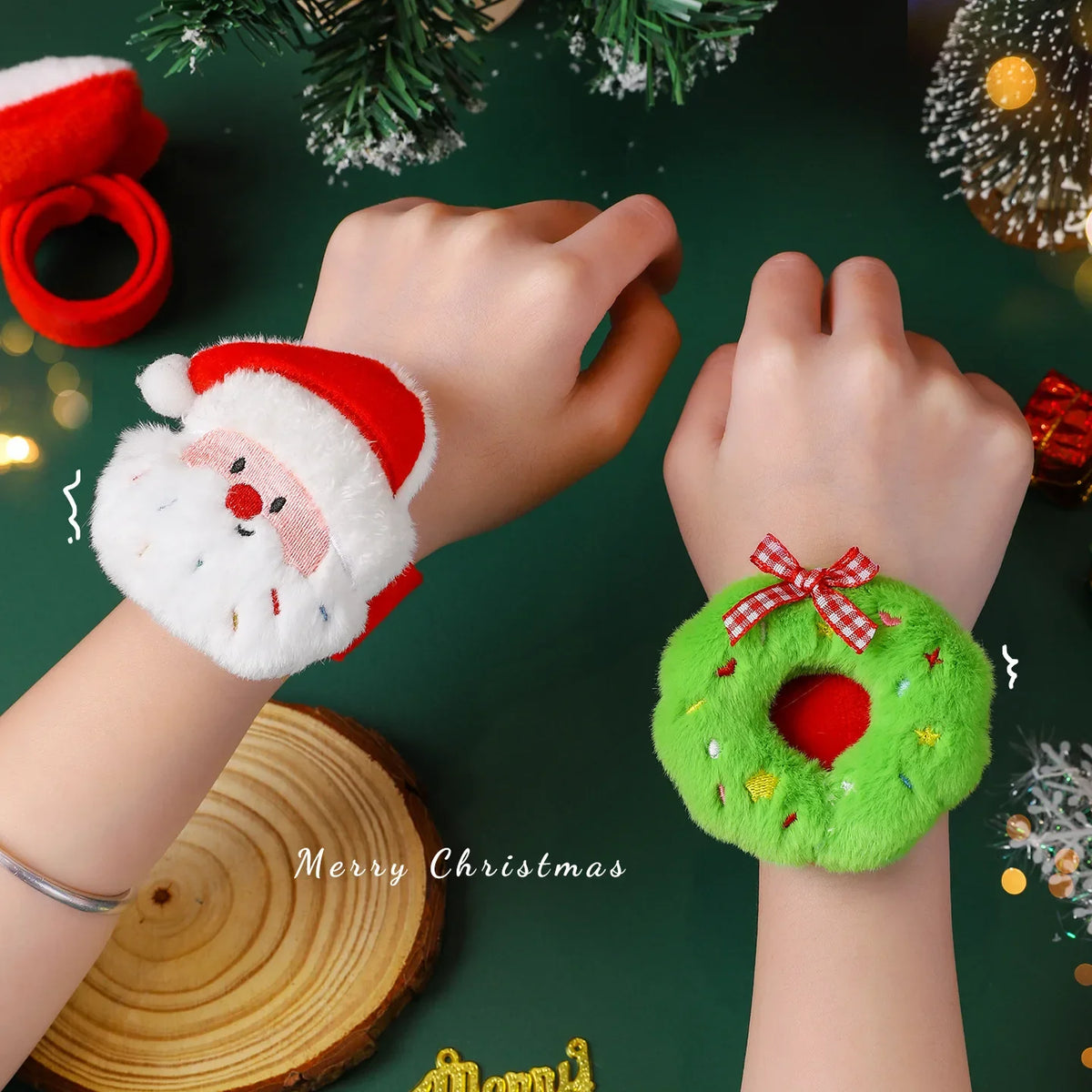 Christmas Decorations Plush Santa Claus Papa Ring Cartoon Cute