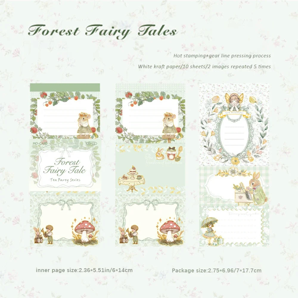 White Kraft Paper Stamping Non Stick Memo Pad Tea Party Series Retro
