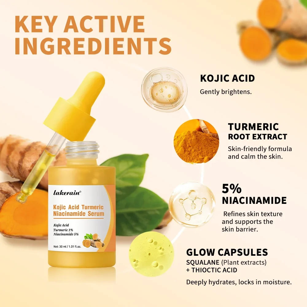 Kojic Acid Turmeric Niacinamide Brightening Glow Face Serum
