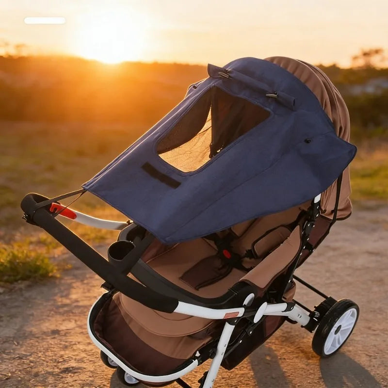 Universal Baby Stroller Sunshade Anti-UV Waterproof Cover + Window